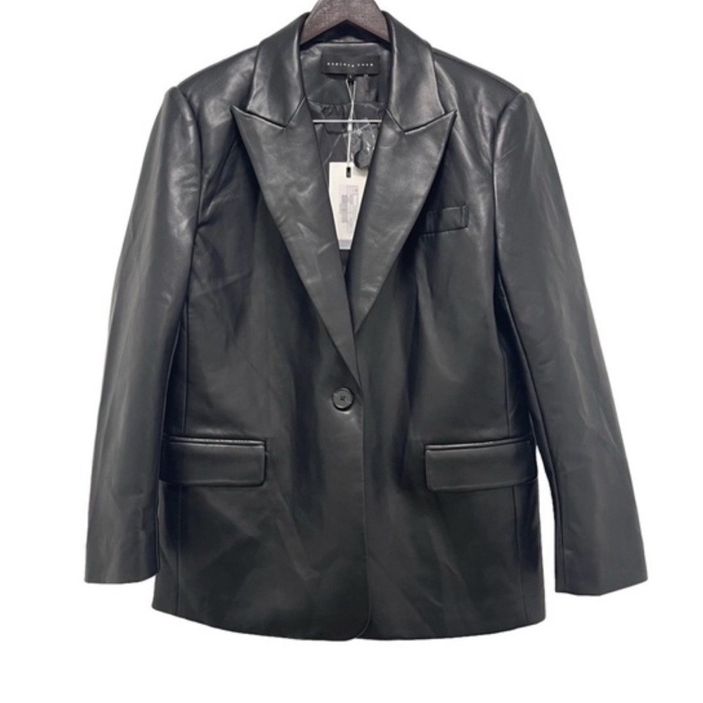 Endless Rose Vegan Leather Oversized Blazer Black Medium NWT - Picture 2 of 4